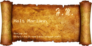 Helt Mariann névjegykártya